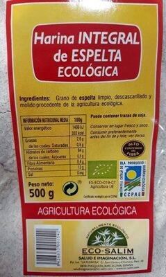 Harina integral de espelta ecológica