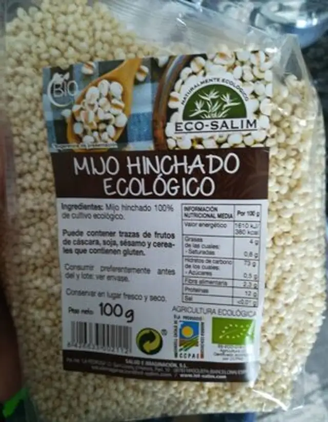 Mijo inchado ecológico