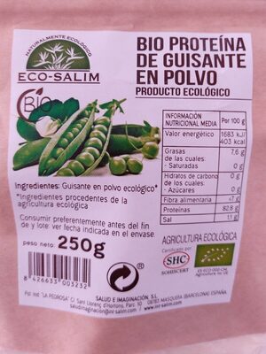 Bio proteína de guisante en polvo