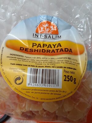 Papaya deshidratada