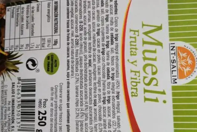 Muesli fruta y fibra