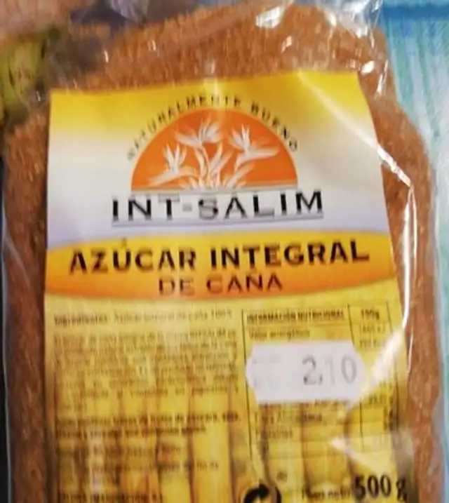 Azúcar integral de caña nutrition facts table