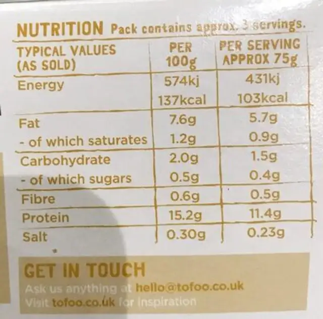 Compost +4 nutrition facts table