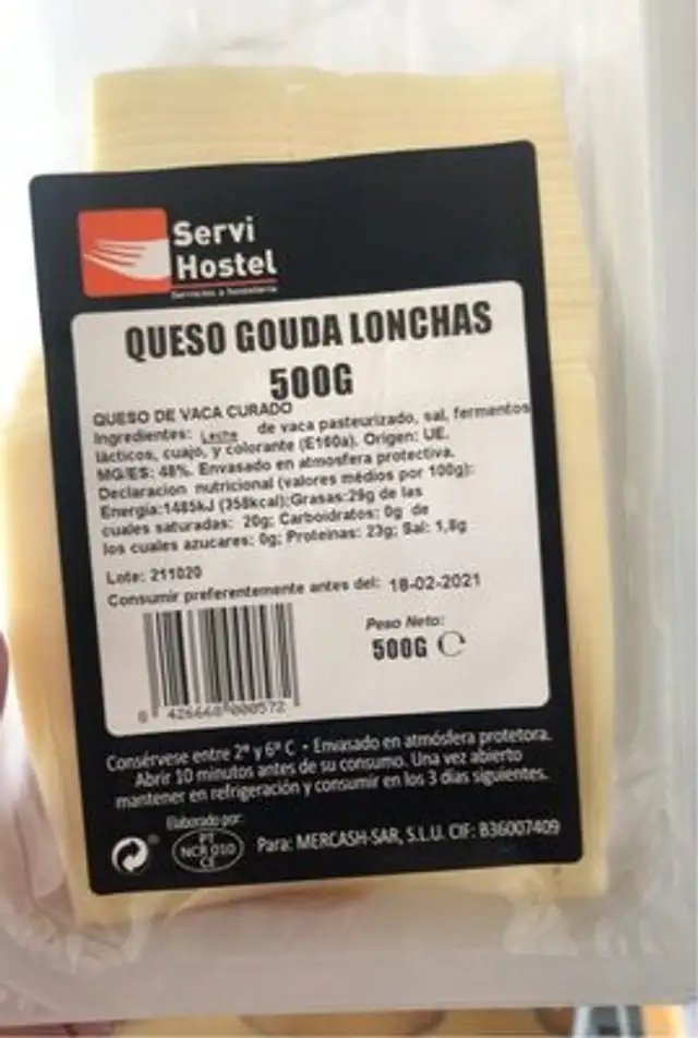 Queso gouda lonchas