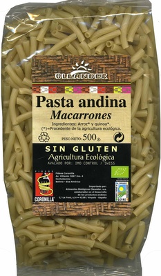 Pasta andina sin gluten front packaging