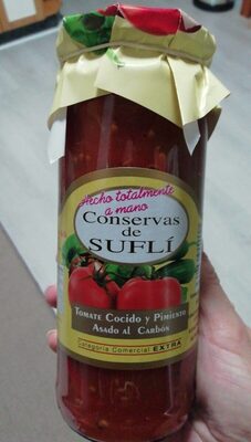 Tomate cocido y pimiento asado al carbón