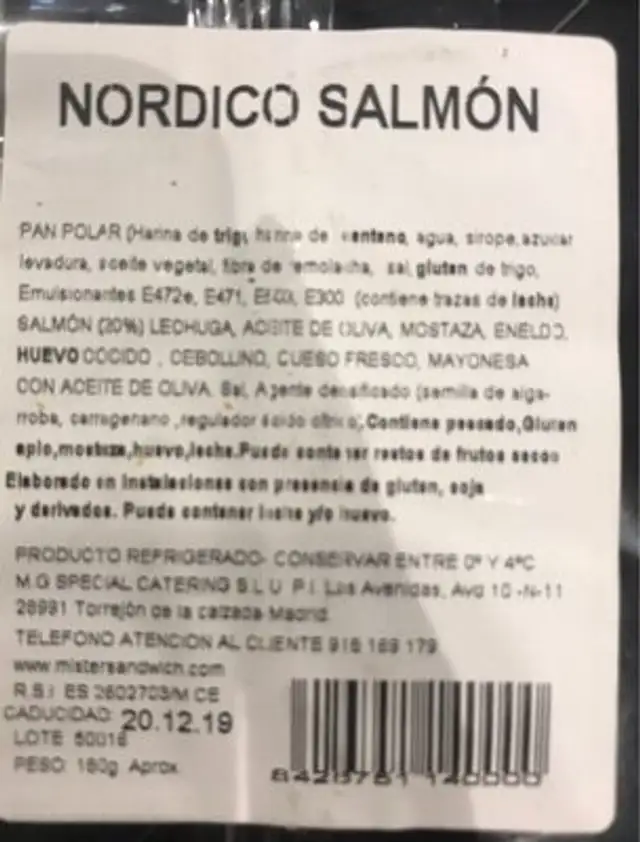 Nordico salmon nutrition facts table