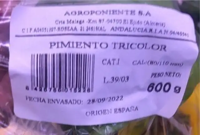 Pimiento tricolor
