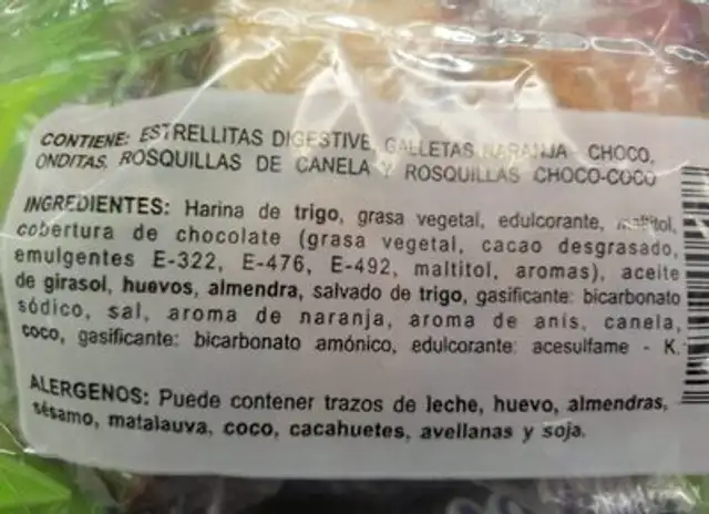 Surtido mini integrales nutrition facts table
