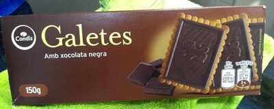 Galetes amb xocolata negra front packaging