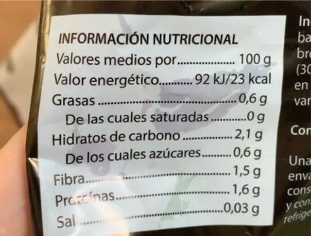 Brotes baby nutrition facts table