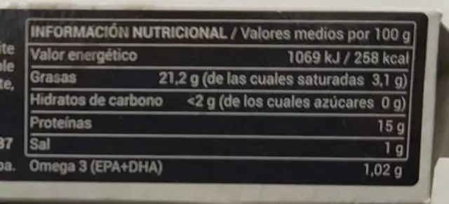 SARDINAS (Sardinillas) en salsa picantona nutrition facts table