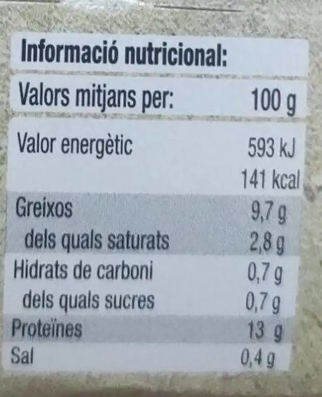 Huevos nutrition facts table