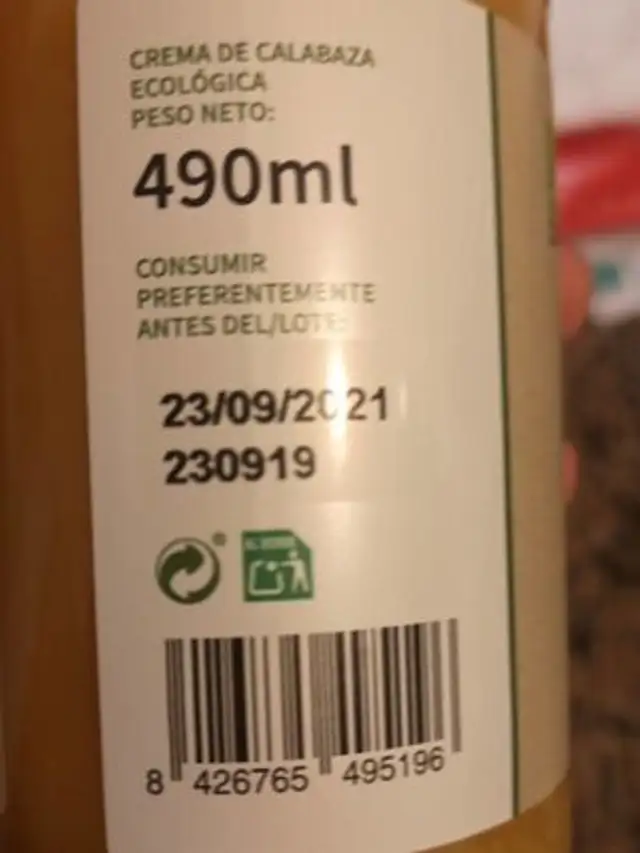 Crema de calabaza ecológica