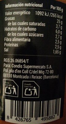 Salsa calçots nutrition facts table