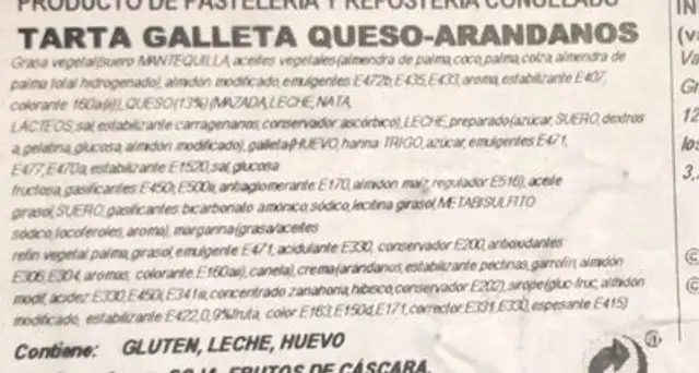 Pastís de formatge i nabius nutrition facts table