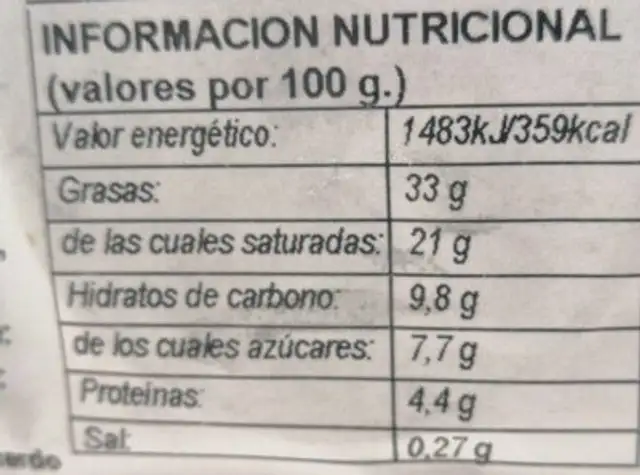 Lioness surtidas nutrition facts table