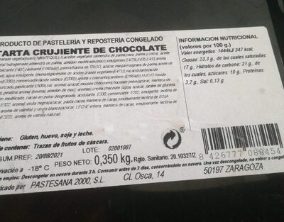 Tarta crujiente de chocolate