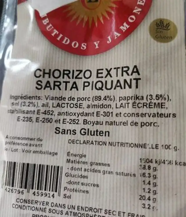 Chorizo extra sarta piquant