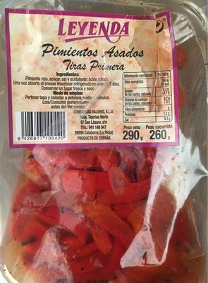 Pimientos asados en tiras