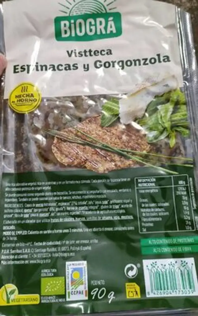 vistteca espinacs y gorgonzola