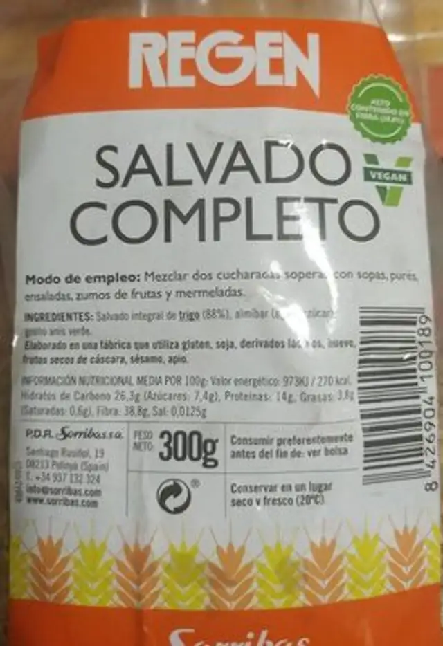 Salvado integral de trigo