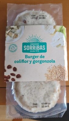 Burger coliflor y gorgonzola front packaging