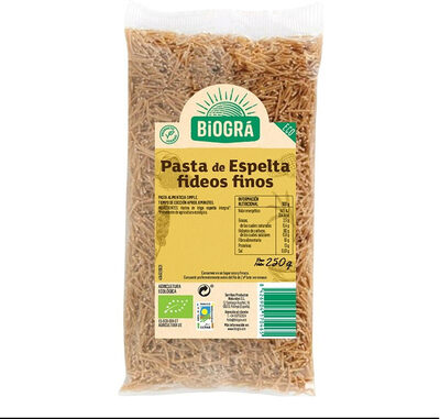 Pasta de espelta fideos finos