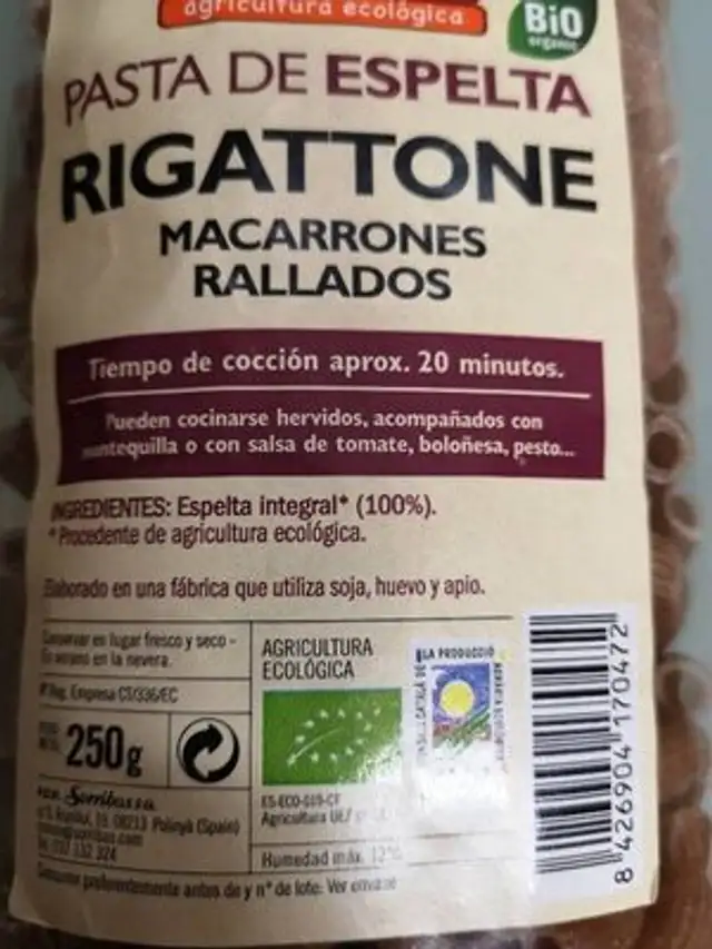 Unknown nutrition facts table