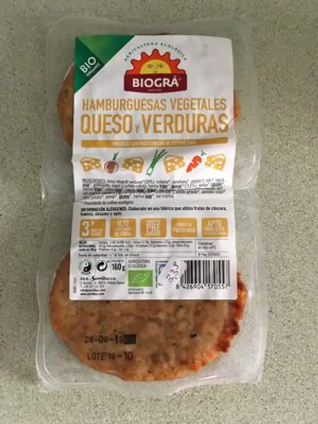 Burguer vegetariana front packaging