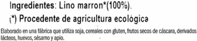 Lino marrón ingredients label