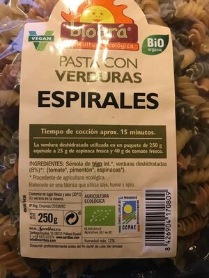 Espirales con verduras