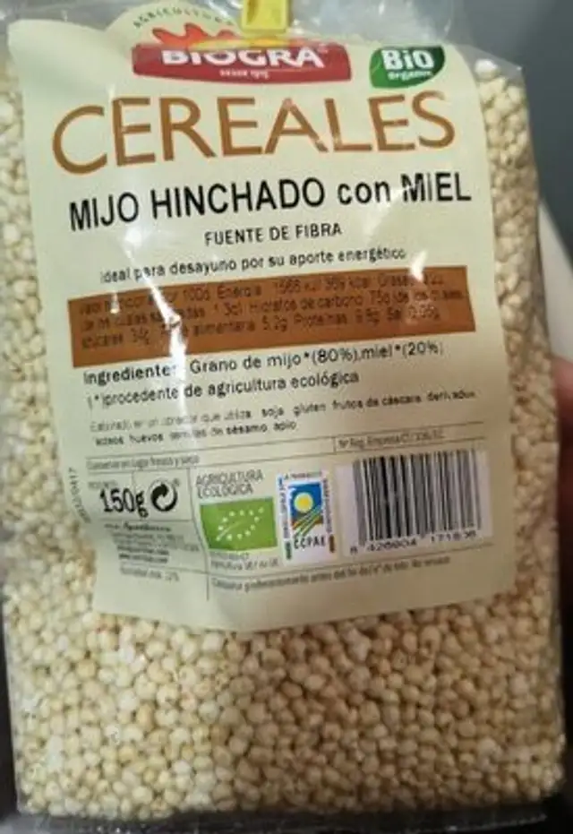 Mijo hinchado con miel