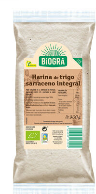 Harina integral de trigo sarraceno front packaging