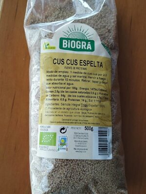 Cus cus espelta front packaging