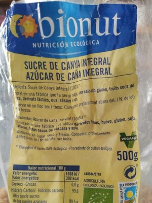 Sucre de canya integral front packaging