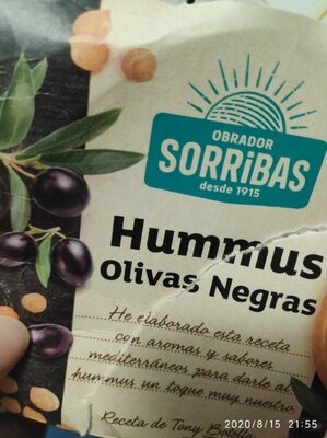 Hummus Olivas negras front packaging