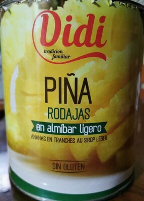Piña rodajas en Almíbar ligero front packaging