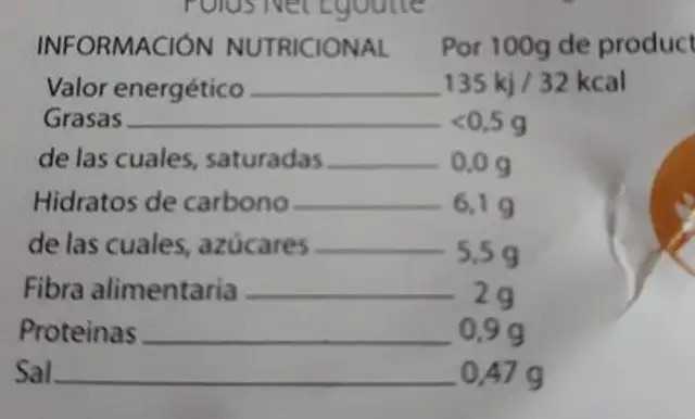 Pimientos del piquillo enteros extra nutrition facts table