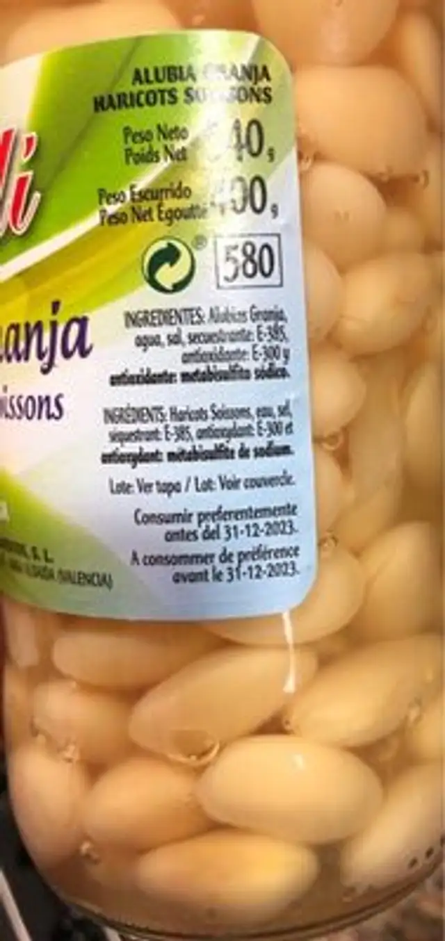 Alubia de la Granja nutrition facts table