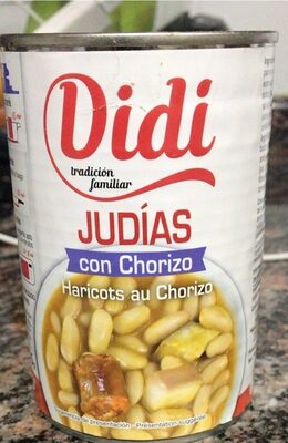 Judías con chorizo front packaging