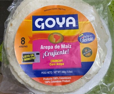 Arepa maiz crujiente front packaging