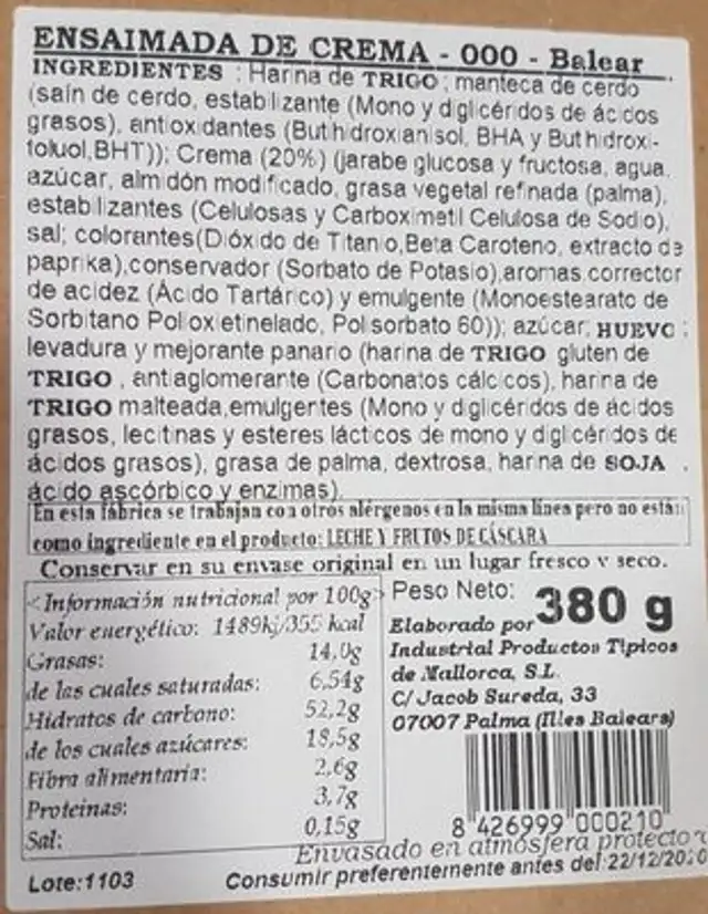 Ensaimada de crema