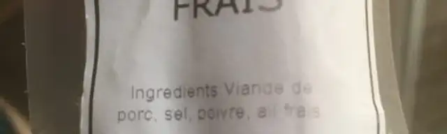 Chistorra frais ingredients label