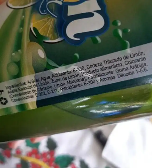 Limón ebesa nutrition facts table