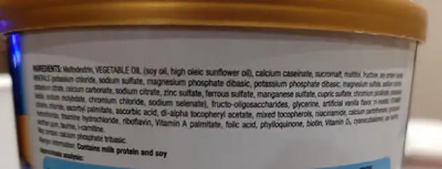 Unknown ingredients label