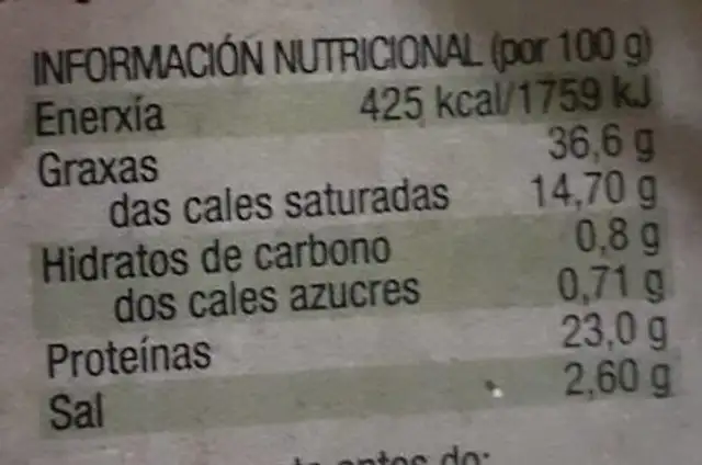 Chorizo curado extra embutidos lalinense nutrition facts table