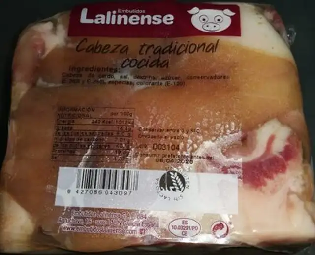 Cabeza tradicional cocida