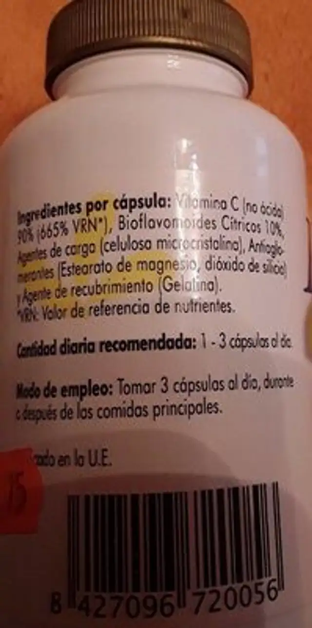Flavon nutrition facts table
