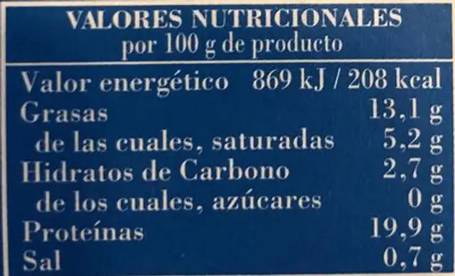 Mejillones en escabeche nutrition facts table